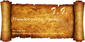 Theodorovits Ignác névjegykártya